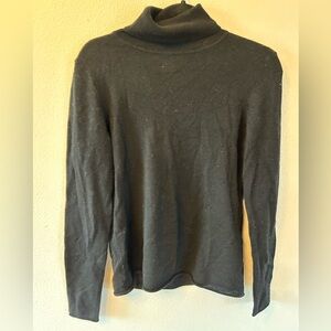 Magaschoni Women's Cashmere Long Sleeve Turtleneck Sweater Black Size M